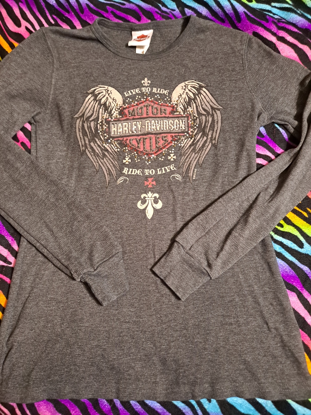 Harley-Davidson  Charcoal Long Sleeve Graphic Tee